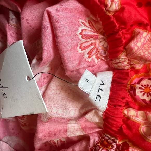 A.L.C calla Francis red floral drawstring skirt - Picture 7 of 8